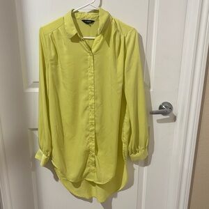 Express oversized Yellow Button-Down Shirt